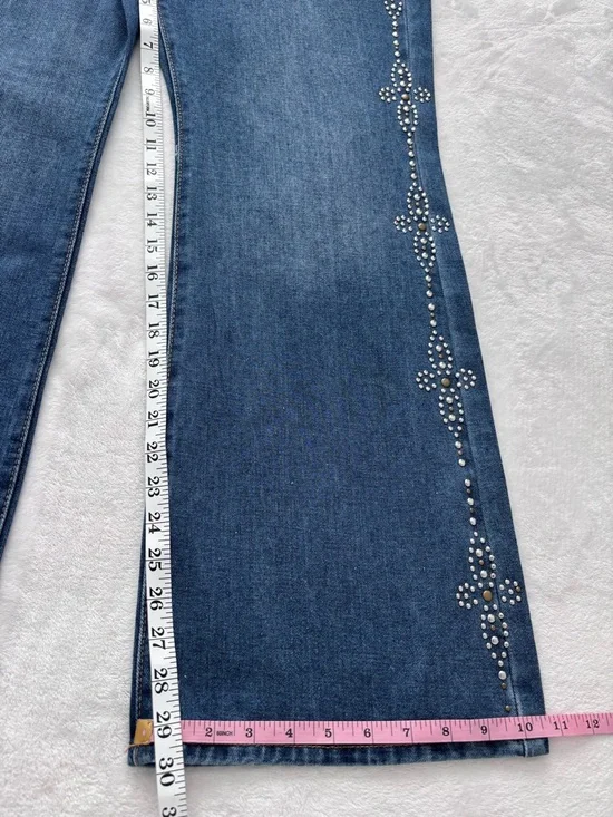 CALI 1850 Mid Rise Stud Boot Cut Frayed Waistband Jean--NWT--11/30 - Picture 15 of 15